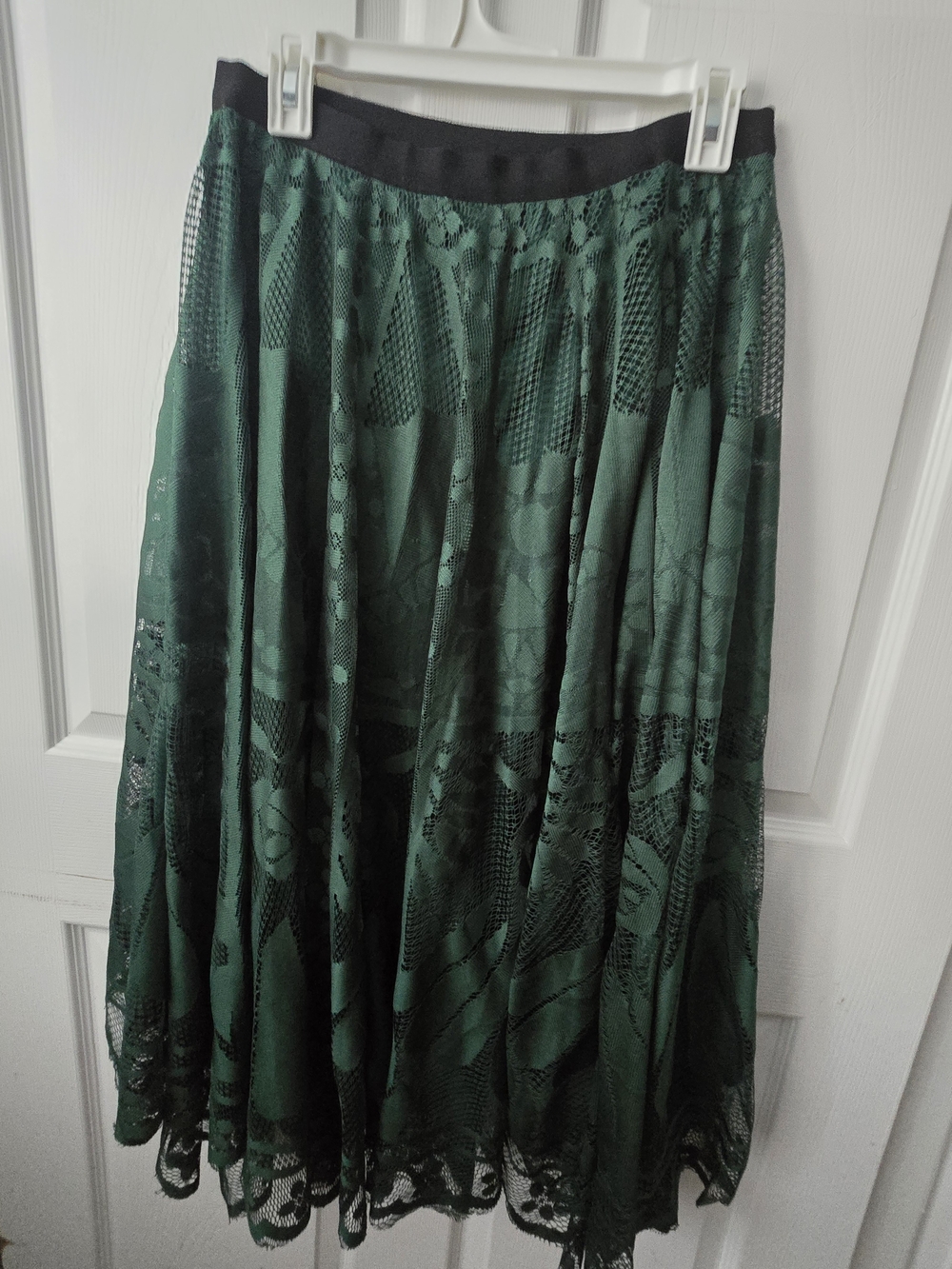 Green Lace A-Line Women's Skirt